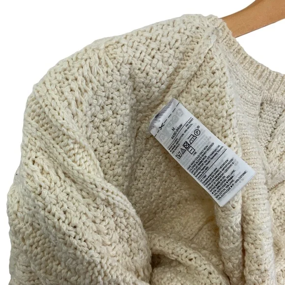 BANANA REPUBLIC Long Sleeve Sweater Cable Knit Sweater Chunky Cream Sweater K15 - Picture 7 of 8